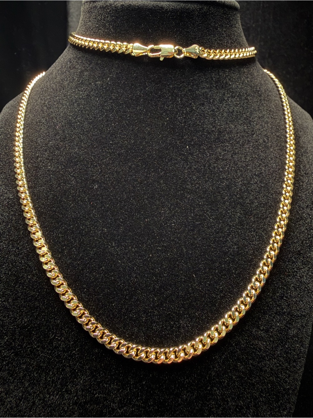 Cuban W/Concave 30in 4.5MM 14K Stamped Premium Finish Necklace Brand New
